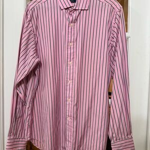Polo by Ralph Lauren Pink and Dark Stripe Dress Shirt